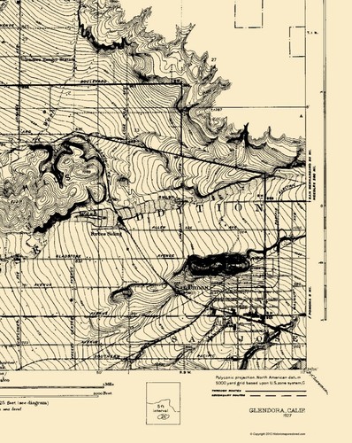 Topographical Map - Glendora California Quad - USGS 1927 - 23 x 28.91 - Picture 3 of 20