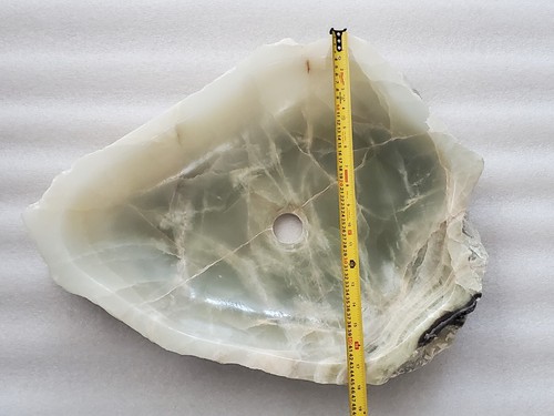 Fregadero de baño de ónix verde, gris y marrón, piedra sobre encimera de 24 x 17 pulgadas - Imagen 2 de 10