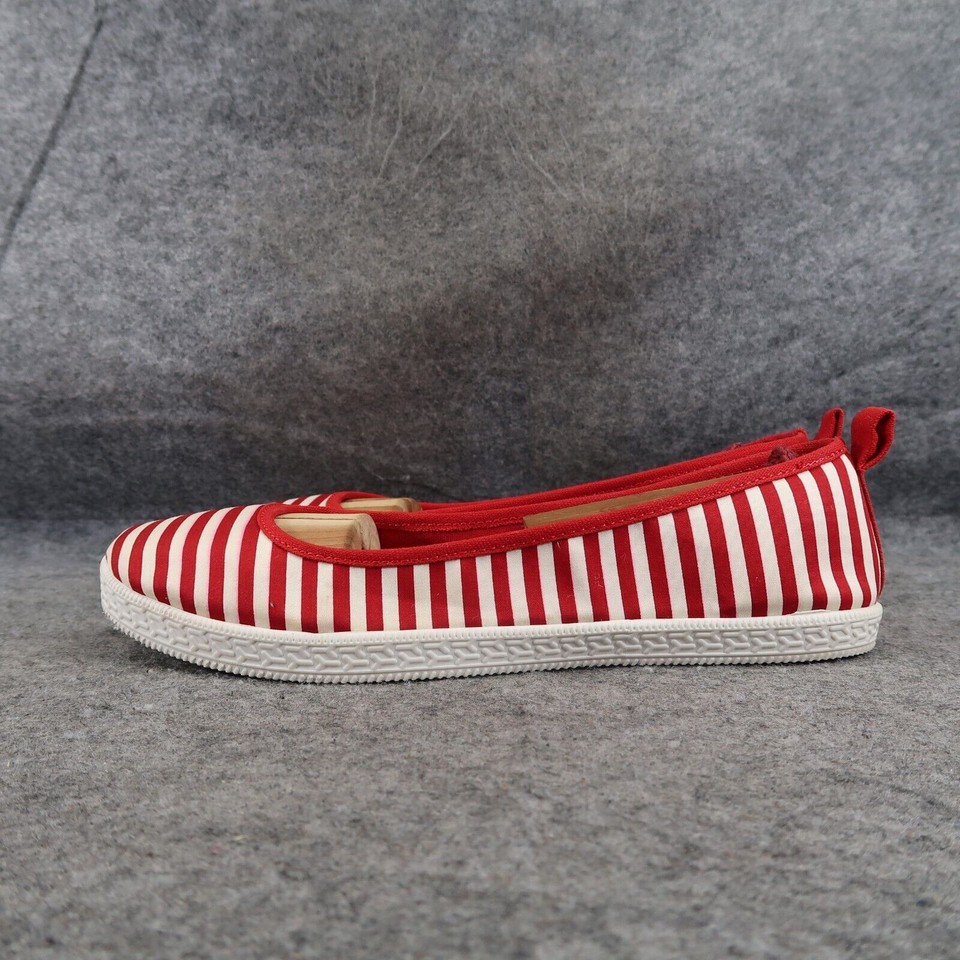 Rocket Dog Shoes Womens 8 Flat Slip On Fashion Comfort Striped Red