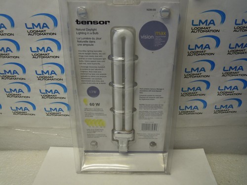 TENSOR PL DAY LIGHT WHITE BULB 2-PIN 13W=60W 120V 6400K 10000HRS LAMP *NEW - Picture 4 of 4