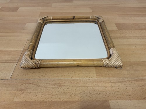 Stunning Vintage Bamboo Rattan Wicker Bohemian Cane Boho Mid Century Wall Mirror - Picture 9 of 22