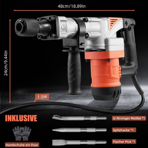 Abbruchhammer 2500W Hochleistung- Stemmhammer Meißelhammer Schlaghammer 25 J - Bild 3 von 11