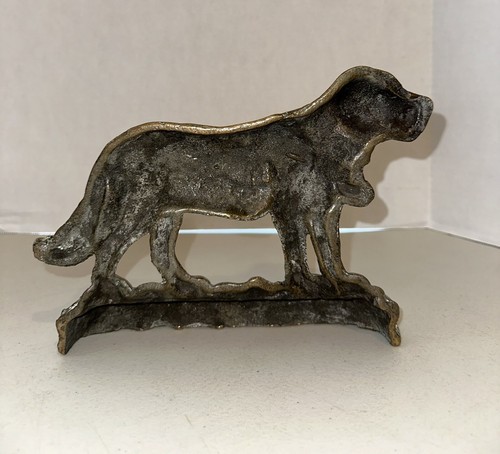 Solid Brass Saint Bernard Door Stop - Picture 3 of 6