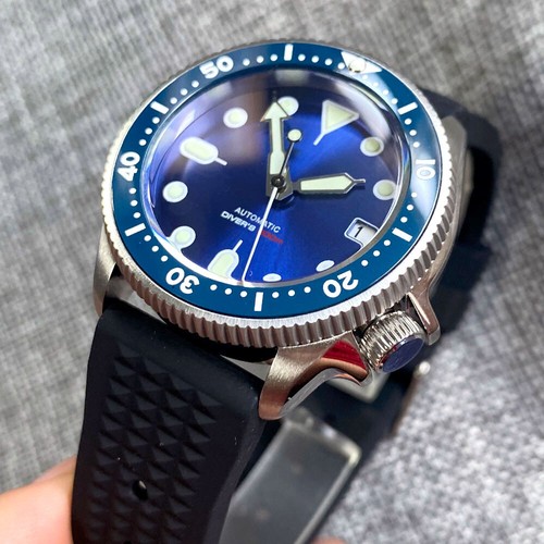 20ATM 37 mm Tandorio blaues Zifferblatt Keramik Lünette Japan NH35A Automatik Herrenuhr - Bild 6 von 6