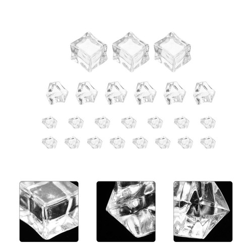 48pcs imitation ice cubes Crystal Fake Ice Cubes Artificial Ice Cubes Clear - Picture 4 of 12
