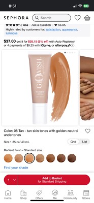 HUDA BEAUTY GloWish Multidew Vegan Skin Tint Foundation 1.35 oz (Select Shade)