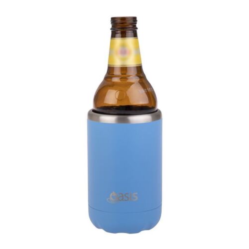 Oasis - Stainless Steel Double Wall Insulate Cooler Can 375ml Calypso Blue - Picture 2 of 4
