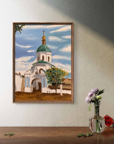 Oil Painting City Church O. Gukalov Unframed Original Home Decor Art nAAA3245 - Picture 2 of 14