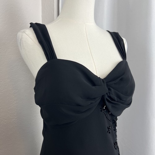 VTG SL Fashions Maxi Dress Size 8 Black Beaded Y2K Glam Prom 90s Whimsigoth - 第 3/14 張圖片