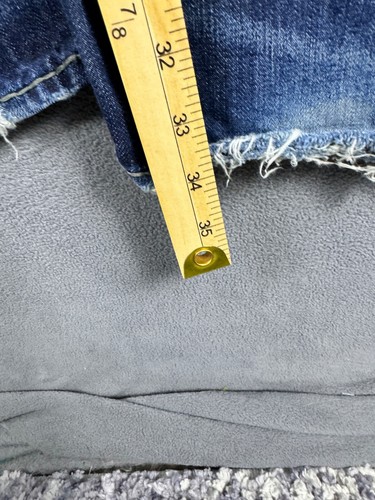 Guess Mens Jeans 32x34 Blue Falcon Bootcut Low Rise Distressed Dark Wash Denim - Picture 11 of 18