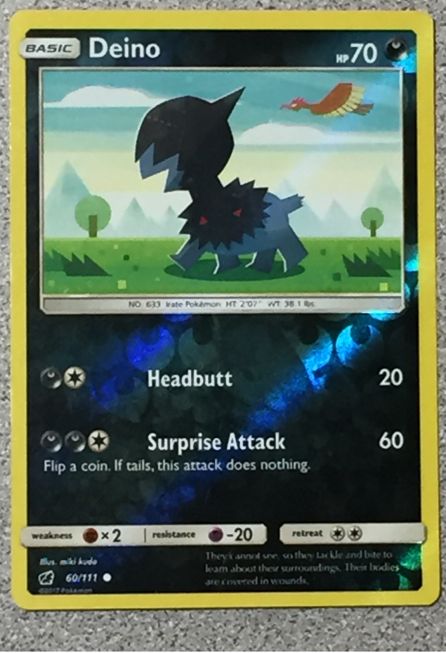 POKEMON - DEINO 60/111 - CRIMSON INVASION - RARE - REVERSE HOLO