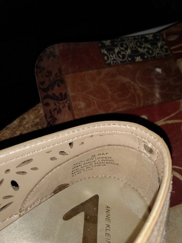 Anne Klein bequeme Damen-Slipper Leder 6,5 MK Keaton-Muster Blumenmuster - Bild 7 von 12