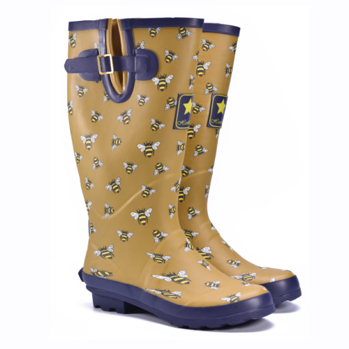 Ladies Wellies Wellington Boots Waterproof Festival Buckle Rubber Rain Boots - Picture 2 of 15