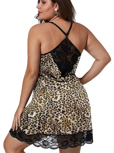 8XL Large Size Spaghetti Straps Nightgown Women Summer Lace Satin Sleepwear Plus - Picture 6 of 28