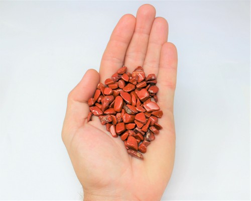 Red Jasper Semi Tumbled Gemstone Mini Chips 3-8 mm: Choose Oz or lb ('A' Grade) - Picture 3 of 10