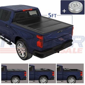 Hard Solid Tonneau Cover Tri Fold 5ft Truck On Top Fit For Ford Ranger 2014 2018 Ebay