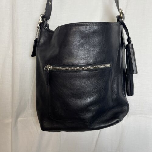 Authentic Coach Legacy Tassel Shoulder Bag 19889 Black Leather - Picture 3 of 11