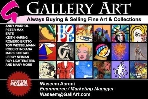 STEVE KAUFMAN "MIDNIGHT COWBOY" | UNIQUE PAINTED CANVAS | LARGE 45X34" | GALLART - Picture 3 of 3