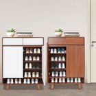 5 Tiers Dustproof Shoe Storage Rack Organizer Storage Cabinet 2 Drawers + Doors