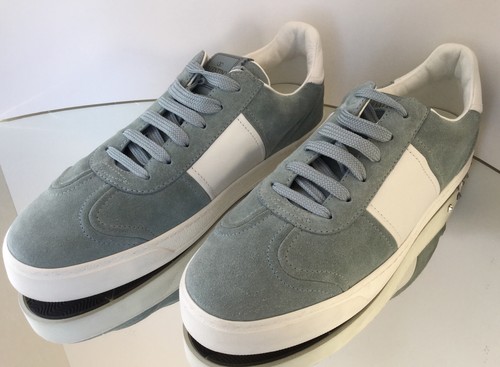 NEW VALENTINO Garavani Fly Crew Suede Light Blue Rockstud Sneakers (Size 40) - Picture 3 of 12
