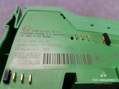PHOENIX CONTACT I IB IL 24 DI 16 I 2726230 MODULE-ID: 190 BUSCOPPLER HW/FW 07/- - Imagen 4 de 8