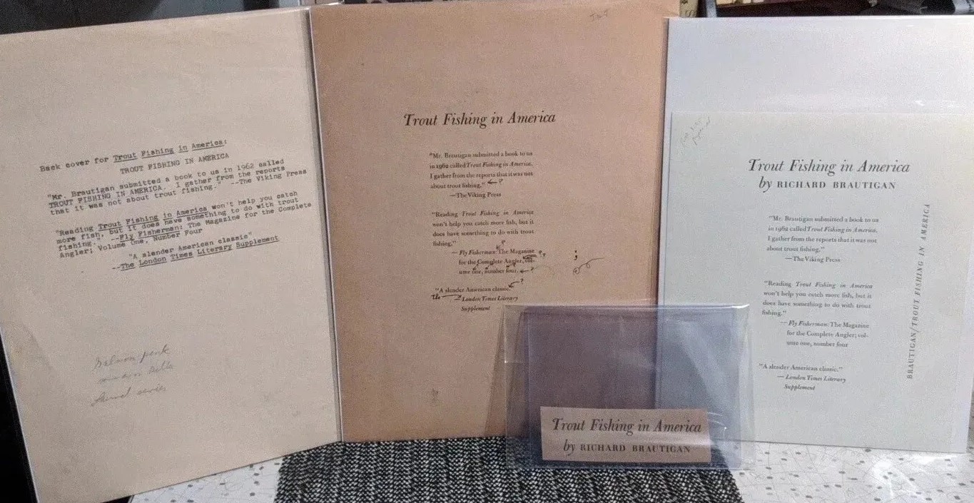 Richard Brautigan Trout Fishing In America Original Cover Drafts