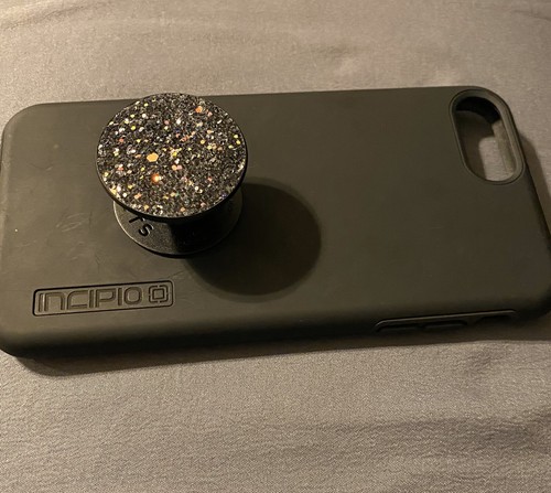 Black Incipio Case With Sparkle Black Glitter PopSocket for iPhone 8 Plus - Picture 5 of 8