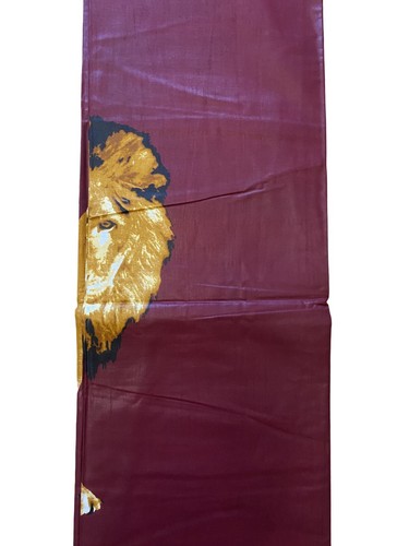African Lion Ankara Wax Print 6 Yards 45 Inch Wide 100% Cotton Panel Design - Picture 5 of 5