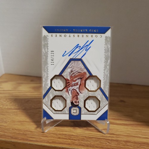 2018-19 Panini Cornerstones Quad Auto Jersey Enes Kanter 114/129 New York Knicks - Picture 8 of 12