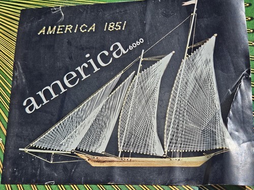 Vintage 3D String Art Kit America 1851 SAIL BOAT #6060 Mid Century - Picture 5 of 8
