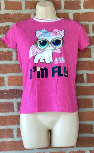 GUC LOL Surprise! I’m Fly in Sequins Pink T Shirt Girls Size L (10 -12) - Picture 1 of 5