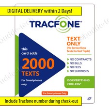 Tracfone 2000 Text Messages ONLY Plan Top-Up Refill PIN Number USA Smartphones