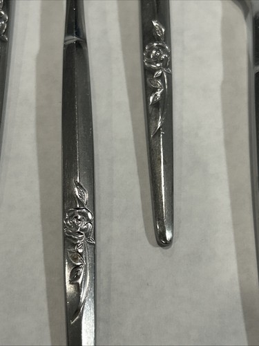 MCM Rose & Leaf Handled Stainless Steel Flatware Japan Service For Ten 67 Pcs + - Picture 4 of 14