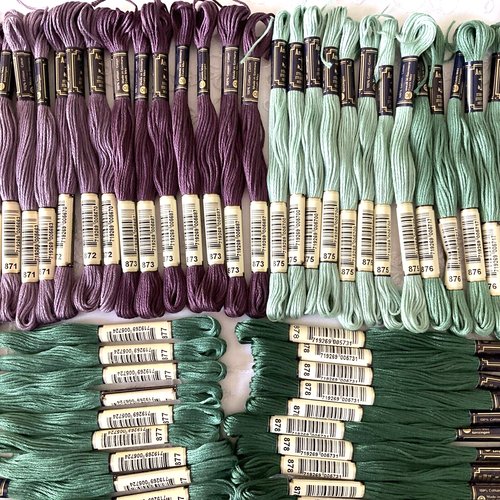 Anchor Stranded Sticktwist Mouline Cotton Floss Lot of 56 Purple Grn Series 870 - Picture 3 of 6