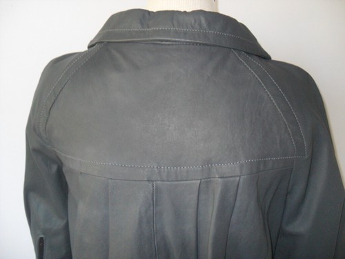 Theory Joli L Leather Jacket Gray Short Jacket New - Picture 3 of 14