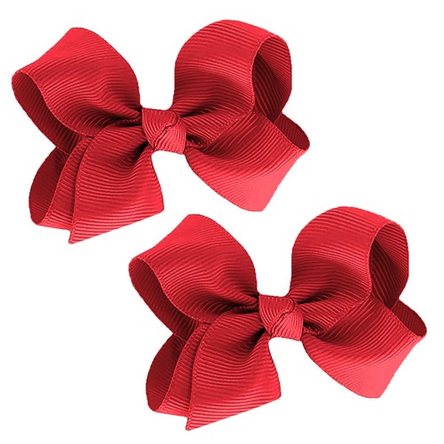 WD2U Baby Girls Set of 2 Small Grosgrain 3" Pigtail Hair Bows Alligator Clips - Picture 51 of 62