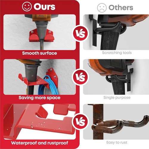 2 Pack Weedeater Hanger | Weed Eater Holder for Garage Organizer | Power Tool... - Picture 2 of 7