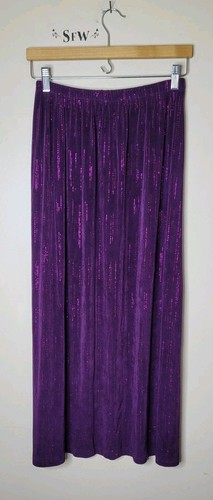 Vintage lila Perlen zweiteiliges Set M Slinky Tank Midi Rock Urlaub Abend - Bild 5 von 9