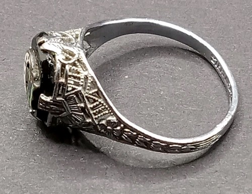 Vintage ODD FELLOWS Daughters Of Rebekah Sterlingsilber Onyx Ring Größe 7,75 - Bild 3 von 5