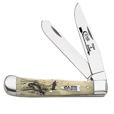 CASE XX KNIVES FISH & GAME NATURAL SMOOTH BONE TRAPPER - FLY FISHERMAN 6254 SS (