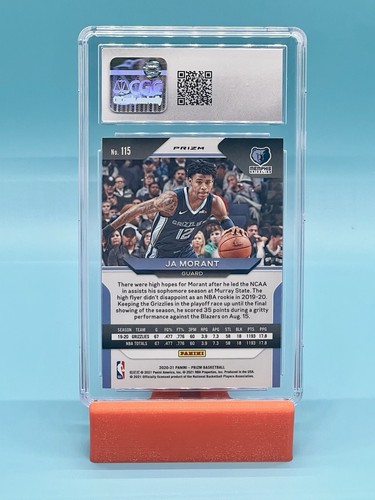 2020-21 Panini Prizm Ja Morant #115 Tiger Stripe Choice SSP CGC 10 - Picture 2 of 2