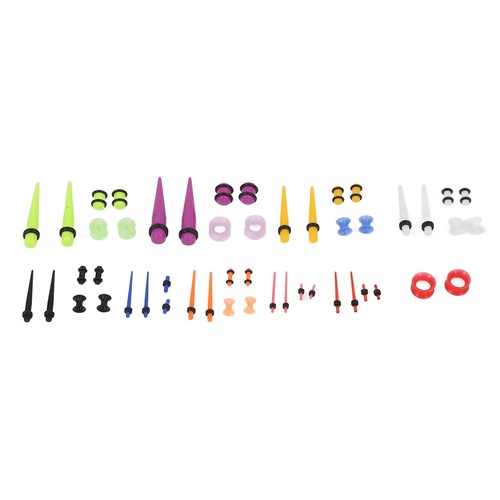 50 Stück Ohr Dehnung Set Silikon Tunnel Acryl Taper Plugs 1,6 bis 12 mm m BLW - Bild 20 von 22