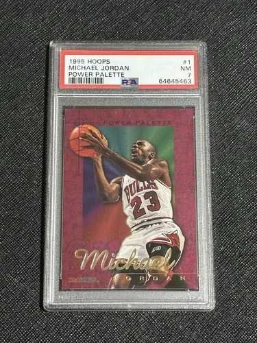 1995 NBA HOOPS Michael Jordan Power Palette Foil Card PSA 7 NM Rare