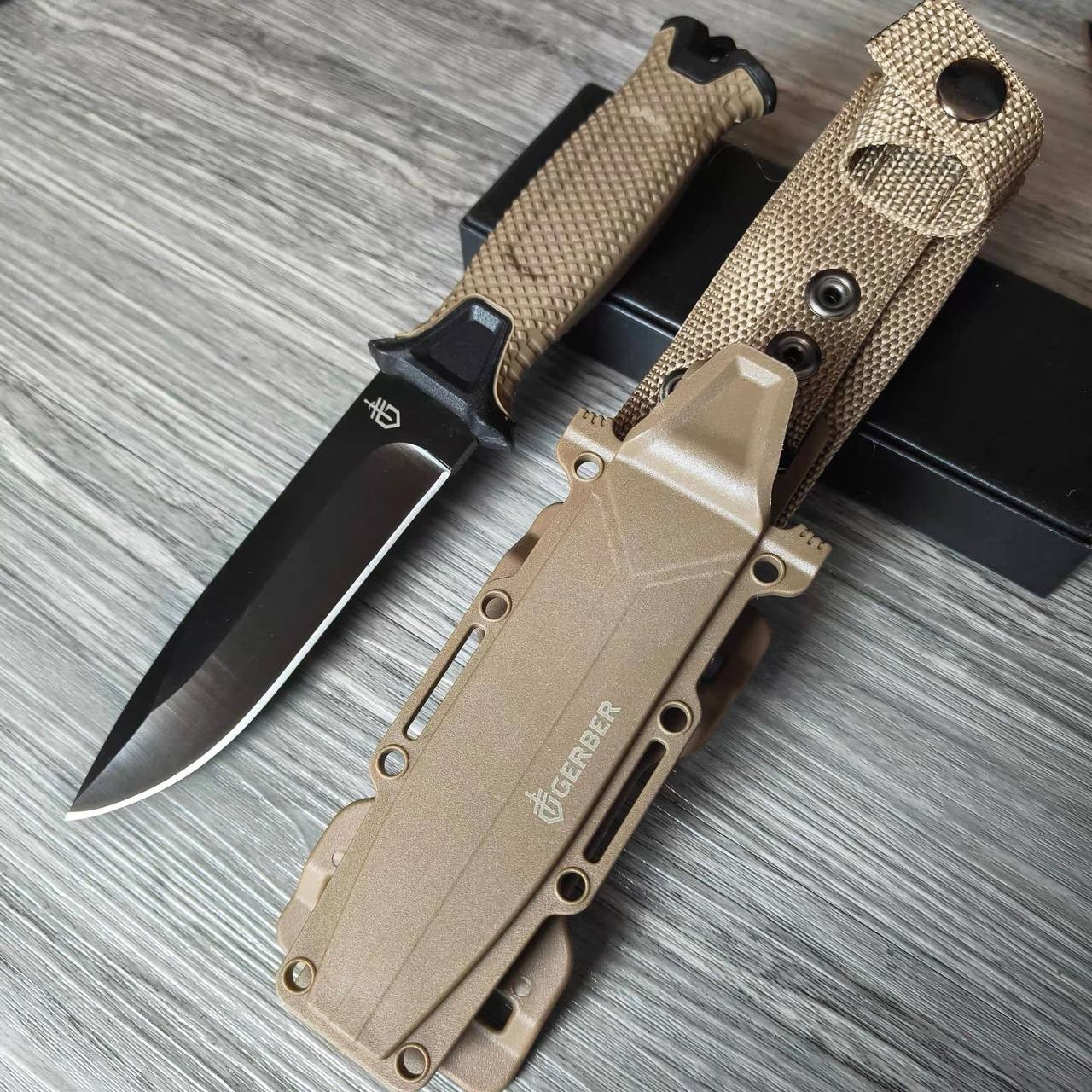 Gerber StrongArm Knife Coyote Brown Serrated Blade Tactical w/ Sheath New