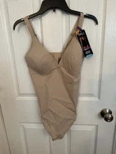 NWT Bali Women's 2XL Ultimate Smoothing Firm Control Bodysuit DFS105 Nude