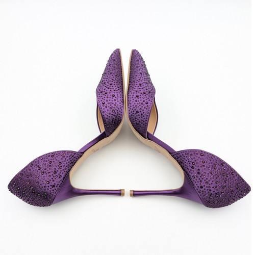 Jewel Badgley Mischka Grace d'Orsay Pointed Toe Heel Pump Purple Size US8.5 EU39 - Picture 5 of 9