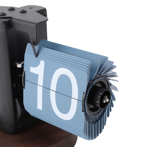 Blue Flip Desk Clock Retro Single Sided Battery Powered Retro Vintage Design - Picture 9 of 12