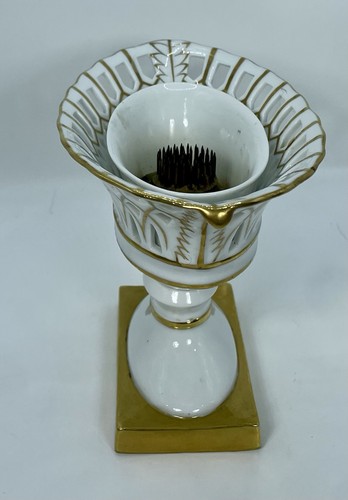 Vtg Andrea By Sadek White Gold Reticulated Porcelain Bowl Compote Pedestal Base - Picture 3 of 14