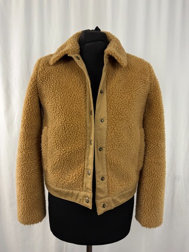 Madewell Teddyjacke Bomber braun kleine Größe 8-10 Fleecekragen Polyester - Bild 10 von 18