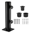 Outdoor umbrella base with iron tube and triangular support fits most parasols